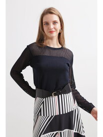 【SALE／50%OFF】◆シアーコンビニットプルオーバー PINKY&DIANNE ピンキー アンド ダイアン トップス ニット イエロー ネイビー ホワイト【RBA_E】【送料無料】[Rakuten Fashion]