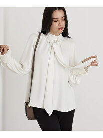 【SALE／57%OFF】ジャギーカフスリボンブラウス PINKY&DIANNE ピンキー アンド ダイアン トップス シャツ・ブラウス ベージュ ブラック【RBA_E】【送料無料】[Rakuten Fashion]