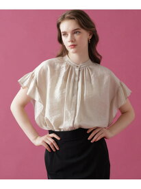 ラッフルスリーブブラウス PINKY&DIANNE ピンキー アンド ダイアン トップス シャツ・ブラウス ブルー ブラック ベージュ【送料無料】[Rakuten Fashion]