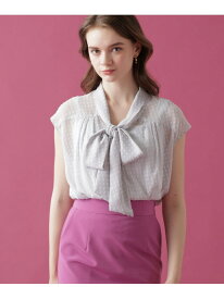 カットジャガードブラウス PINKY&DIANNE ピンキー アンド ダイアン トップス シャツ・ブラウス グレー ピンク【先行予約】*【送料無料】[Rakuten Fashion]