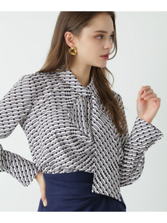楽天市場】【SALE／20%OFF】◇スクエアドットバイアスプリントブラウス 