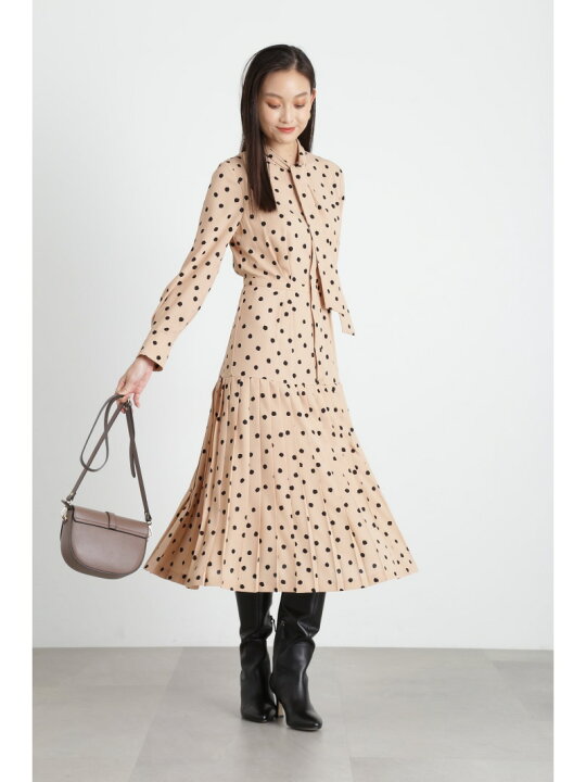 楽天市場】【SALE／30%OFF】◇ランダムドットプリーツワンピース 