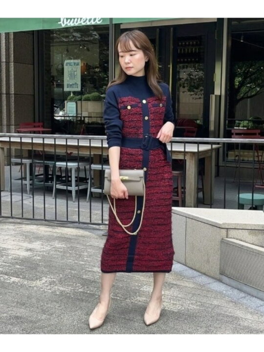 楽天市場】【SALE／40%OFF】◇ツイードコンビニットワンピース  