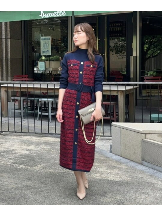 楽天市場】【SALE／40%OFF】◇ツイードコンビニットワンピース 