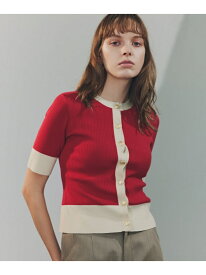 【SALE／30%OFF】バイカラーリブ2WAY5分袖ニット PINKY&DIANNE ピンキー アンド ダイアン トップス カーディガン ネイビー【RBA_E】【送料無料】[Rakuten Fashion]