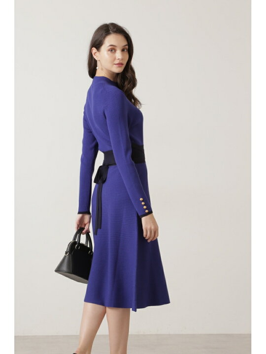 楽天市場】【SALE／60%OFF】バイカラークロスニットワンピース  