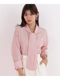 【SALE／20%OFF】ストライプタイネックシャツ PINKY&DIANNE ピンキー アンド ダイアン トップス シャツ・ブラウス ブラック ピンク【RBA_E】【送料無料】[Rakuten Fashion]