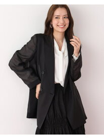 スリーブボタンシアージャケット PINKY&DIANNE ピンキー アンド ダイアン ジャケット・アウター テーラードジャケット・ブレザー ベージュ ブラック【先行予約】*【送料無料】[Rakuten Fashion]