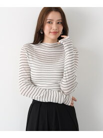 【SALE／46%OFF】シアーボーダーボトルネックニット PINKY&DIANNE ピンキー アンド ダイアン トップス ニット ブラック ホワイト【RBA_E】【送料無料】[Rakuten Fashion]