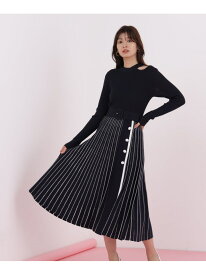 プリーツコンビニットワンピース PINKY&DIANNE ピンキー アンド ダイアン ワンピース・ドレス ワンピース ネイビー【先行予約】*【送料無料】[Rakuten Fashion]