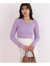 アシンメトリーネックニットプルオーバー PINKY&DIANNE ピンキー アンド ダイアン トップス ニット ネイビー ホワイト パープル ブルー【送料無料】[Rakuten Fashion]
