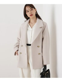 ダブルブレストショートコート PINKY&DIANNE ピンキー アンド ダイアン ジャケット・アウター その他のジャケット・アウター ブルー ブラック ベージュ ピンク【先行予約】*【送料無料】[Rakuten Fashion]