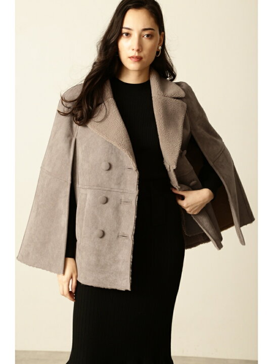 楽天市場】【SALE／60%OFF】◇フェイクムートンケープコート 