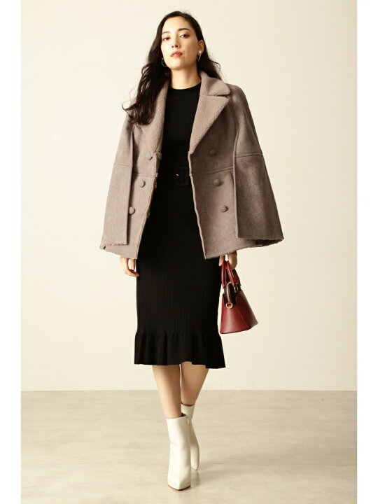 楽天市場】【SALE／60%OFF】◇フェイクムートンケープコート 