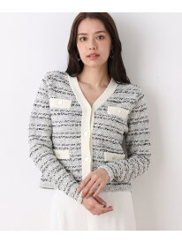 【SALE／40%OFF】ブークレーツイードVネックカーディガン PINKY&DIANNE ピンキー アンド ダイアン トップス カーディガン ホワイト ネイビー【RBA_E】【送料無料】[Rakuten Fashion]