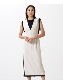 バイカラーVネックジャンスカ PINKY&DIANNE ピンキー アンド ダイアン ワンピース・ドレス ワンピース ベージュ ブラック【送料無料】[Rakuten Fashion]