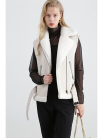 【SALE／50%OFF】フォームートンライダースベスト PINKY&DIANNE ピンキー アンド ダイアン ジャケット・アウター ブルゾン・ジャンパー ホワイト ブラック【RBA_E】【送料無料】[Rakuten Fashion]