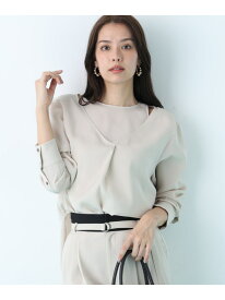 ダブルサテンレイヤードブラウス PINKY&DIANNE ピンキー アンド ダイアン トップス シャツ・ブラウス ブラック ベージュ【送料無料】[Rakuten Fashion]
