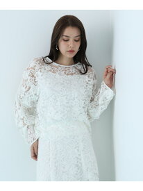 スカラレースブラウス PINKY&DIANNE ピンキー アンド ダイアン トップス シャツ・ブラウス ブラック ホワイト【送料無料】[Rakuten Fashion]