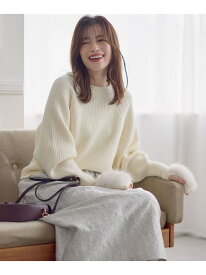 【SALE／40%OFF】◆ファーグローブ付き畦ニットプルオーバー PINKY&DIANNE ピンキー アンド ダイアン トップス ニット ピンク ブラック ホワイト【RBA_E】【送料無料】[Rakuten Fashion]