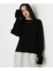 【SALE／40%OFF】◆ファーグローブ付き畦ニットプルオーバー PINKY&DIANNE ピンキー アンド ダイアン トップス ニット ピンク ブラック ホワイト【RBA_E】【送料無料】[Rakuten Fashion]