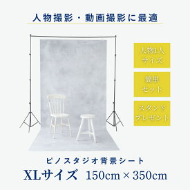 ピノスタジオ 撮影 背景 シート 選べる柄6種 【XLサイズ 150×350cm】 シワ抑制素材 簡単セット 収納コンパクト リアルな柄 国内正規品 撮影用 背景布 写真撮影 商品撮影 インスタ 映え 専用取り付け スタンド 別売