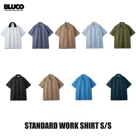 送料無料!!BLUCO(ブルコ) OL-21-108 STANDARD WORK SHIRT S/S 9色(WHT-STP/BLK/BLU/KHK/NVY/GRY-STP/SAX-STP/BEG-STP/OLV-STP)