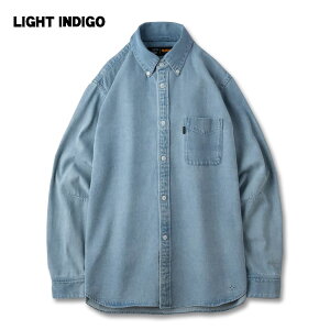 ��������!!BLUCO(�u���R) OL-11-002 8OZ DENIM B/D SHIRTS 3�F(BLACK/MEDIUM INDIGO/LIGHT INDIGO)