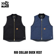 【送料無料サービス中!! 】BLUCO(ブルコ) OL-35-022 リブカラー ダックベスト 2色(BLACK/NAVY)