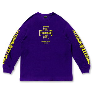 �����������T�[�r�X��!! FINESIXXX(�t�@�C���V�b�N�X) FINE CROSS L/S 3�F(BLACK/WHITE/PURPLE)