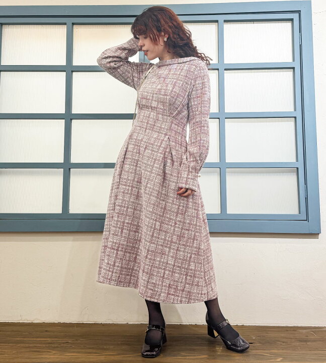 楽天市場】【Pinup Closet】2WAYストレッチツイードワンピ ピンナップ 