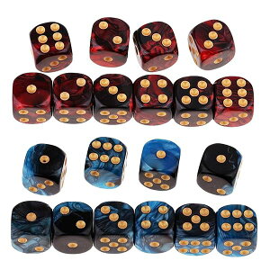�T���R�X ���ʑ� �T�C�R�� 20���� 6�ʃ_�C�X 16mm 2�F �{�[�h�Q�[�� �_�bTRPG Dungeons and Dragons �e�[�u���Q�[���p (�u���[ �u���b�N+���b�h�u���b�N)
