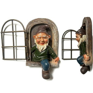 LSLANSOON ガーデンオーナメント 置物 ガーデン オーナメント アウトドア 屋内屋外装飾 ガーデンノームの像 (小人 男)