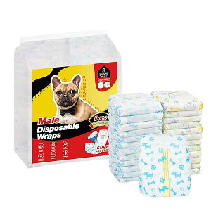 Dono 犬おむつ 男の子用マナーベルト 長時間 超吸収 2色柄犬用おむつ お知らせライン付き 介護 おもらし対策 マーキング防止 快適なおむつウェア 小型犬-大型犬用紙オムツ sサイズ24枚入り