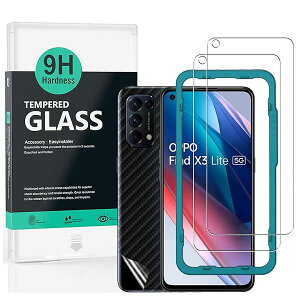 Ibywind Oppo Reno 5/Find X3 Lite 5G �K���X�t�B���� 2 ���ی�t�B���� �K�C�h�g�t�� �w�ʃV�[�g�i1���j ���菝�h�~�ϏՌ��d�x 9H�����K���X�t�B�����y���炩�Ȏ�G��z�y�C�A�[���z�y�w��F�ؑΉ� 