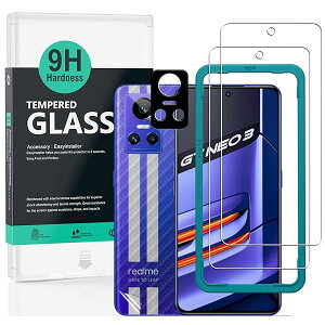 Ibywind Realme GT Neo 3 5G�i6.7 �C���`�j�K���X�t�B���� 2 ���ی�t�B���� �K�C�h�g�t�� �����Y�J�o�[�i1���j�w�ʃV�[�g�i1���j ���菝�h�~�ϏՌ��d�x 9H�����K���X�t�B�����y���炩�Ȏ�G��z�y