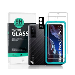 IBYWIND �K���X�t�B���� Xiaomi Poco F5 Pro 5G�i6.67�C���`�j�p�X�N���[���v���e�N�^�[ �����K���X2�� �J���������Y�v���e�N�^�[1�� �����ăJ�[�{���t�@�C�o�[�t�B����1�� [�w��ǂݎ�� ���t����