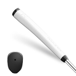 MAZEL (マゼル) ゴルフパターグリップ 滑り止め 超軽量 快適 ゴルフパター用グリップ (ミディアム(3.0), ホワイト・レザー)