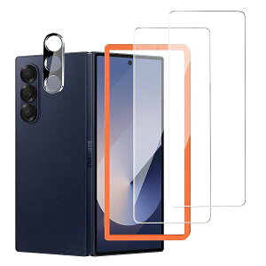 iXinQu Galaxy Z Fold 7 用 ガラスフィルム (2枚入)+ カメラフィルム (1枚入) ガイド枠付き ギャラクシー Z Fold 7 ?対応 フィルム 硬度9H 耐衝撃 飛散防止 自動吸着 気泡ゼロ