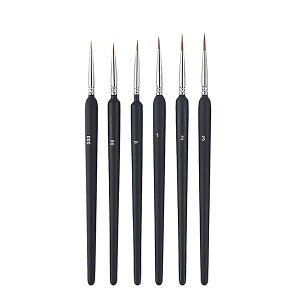 GOODCHI 勾線筆 面相筆 6本セット 極細筆 水彩筆 塗装 絵筆 油絵筆 水墨画 水彩画 細部 プラモデル塗装筆 アクリル筆