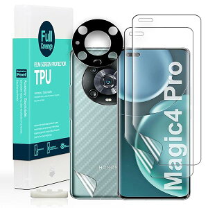 IBYWIND Honor Magic4 Pro 5G�i6.81�C���`�j�p�X�N���[���v���e�N�^�[ �t���L�V�u��TPU�t�B����2�� �J���������Y�v���e�N�^�[1�� �����ăJ�[�{���t�@�C�o�[�t�B����1�� [�w��ǂݎ�� ���t���ȒP]