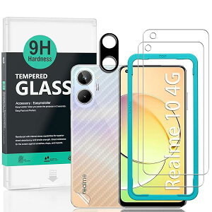 Ibywind Realme 10 4G�i6.4 �C���`�j�K���X�t�B���� 2 ���ی�t�B���� �K�C�h�g�t�� �����Y�J�o�[�i1���j�w�ʃV�[�g�i1���j ���菝�h�~�ϏՌ��d�x 9H�����K���X�t�B�����y���炩�Ȏ�G��z�y�C�A