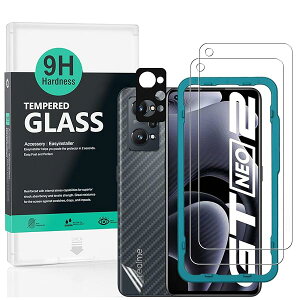 Ibywind Realme GT Neo 3T 5G/GT Neo 2/GT 2 5G �K���X�t�B���� 2 ���ی�t�B���� �K�C�h�g�t�� �����Y�J�o�[�i1���j�w�ʃV�[�g�i1���j ���菝�h�~�ϏՌ��d�x 9H�����K���X�t�B�����y���炩�Ȏ�G��z�y