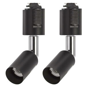DiCUNO ライティングバー用スポットライト E11口金 配線ダクトレール用器具 ライティングレール LED対応 ブラック 2個セット (電球なし)