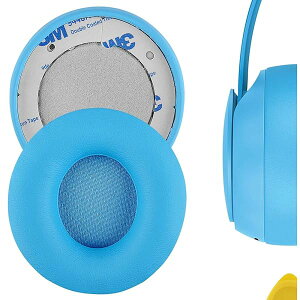 Geekria イヤーパッド QuickFit 互換性 ビーツバイドクタードレ Beats Solo Pro Wireless (A1881) ヘッドホンに対応 パッド イヤー/イヤーカップ (プロテインレザー/ライトブルー)