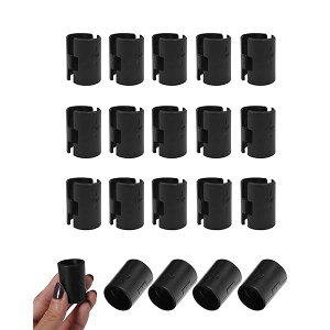 YACHUN メタルラック パーツ スチールラック用 スリーブ 20組入り ポール径19mm 棚板 固定部品 プラスチッククリップ 取付部品 耐久性 耐摩耗性 丈夫 (黒)