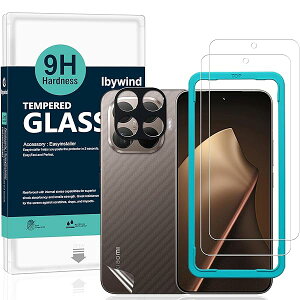 Ibywind Xiaomi 15T Pro 5G �K���X�t�B���� 2 ���ی�t�B���� �K�C�h�g�t�� �����Y�J�o�[�i1���j�w�ʃV�[�g�i1���j ���菝�h�~�ϏՌ��d�x 9H�����K���X�t�B�����y���炩�Ȏ�G��z�y�C�A�[���z�y�w
