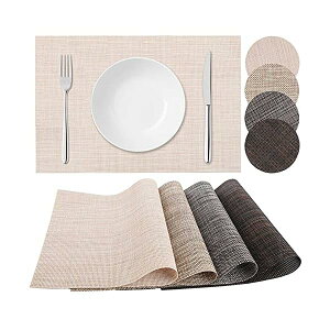 Sitengle�����`�����}�b�g 4�F�Z�b�g �R�[�X�^�[4���t�� PVC�� 45cm×30cm �e�[�u���}�b�g �v���[�X�}�b�g �􂦂� �������ȒP ������� �k�� ���n �h�� �f�M ����~�� �H��}�b�g ���� �ƒ� ���X