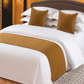 OSVINO ベッドライナー おしゃれ シェニール ベッドスロー 丈夫 無地 自宅用 民宿 ホテル用品 マルチカバー デザインフットスロー 北欧風 シングル/セミダブル/ダブル/イーンダブル ダークブラウン シングル（180x48cm）