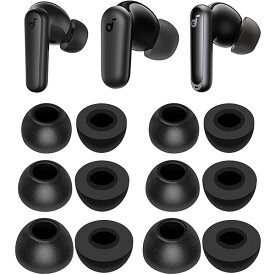 低反発イヤーピース ウレタン製イヤーピース An-ker Soundcore P40i P30i P20i Space A40用 イヤーチップ ウレタン製 Fit in the Case 遮音性 フィット感 S/M/L 3ペアセット ブラック 214